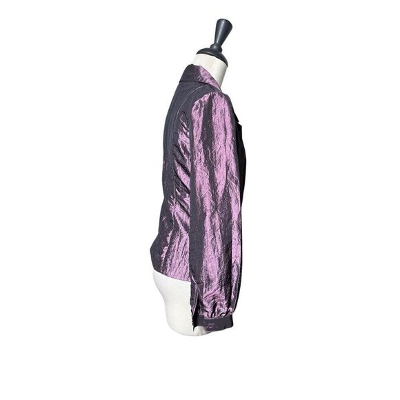 Simon Chang Dressy Formal Purple Crossover Wrap Jacket Blouse Size 4 - Picture 3 of 5